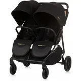 Chipolino Zwillingskinderwagen Top Stars, 77 cm breit, Wickeltasche, Fußsack schwarz