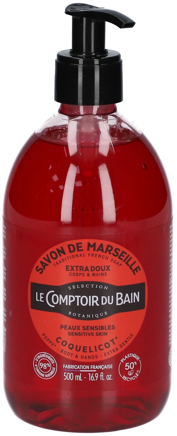 Le Comptoir du Bain Savon traditionnel de Marseille Coquelicot 500 ml savon liquide
