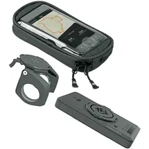 SKS Compit+ Smartphone Halterung, schwarz mit 10.000 mAh Powerbank und wasserdichter Tasche