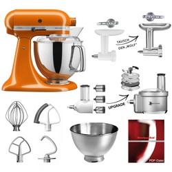 KitchenAid Küchenmaschine 5KSM175PS Fleischwolf Gemüse Set Honey/Orange