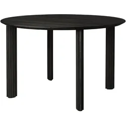 Comfort Circle Rippled Tisch schwarze Eiche