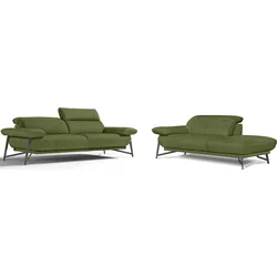 Egoitaliano Polstergarnitur »Anais, Design mit hohem Sitzkomfort für mehr Bequemlichkeit«, Set: bestehend aus Sofa und Ottomane, inkl. Kopfteilverstellung Egoitaliano kiwi