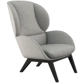 flexlux Ohrensessel FLEXLUX "Adria Designsessel, Loungesessel", grau (sophisto grau), B:78cm H:100cm T:96cm, 100% Polyester, Sessel, Ohrensessel, Stil & Komfort, organische Form, Fuß Holz schwarz