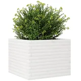 vidaXL Pflanzkübel Weiß 60x60x45,5 cm Massivholz Kiefer