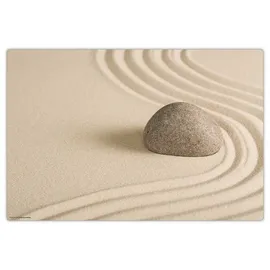 cover-your-desk Schreibtischunterlage für Kinder und Erwachsene Zen Garten mit Stein im Sand, aus hochwertigem Vinyl , 60 x 40 cm
