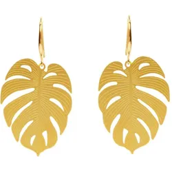 Gemshine Ohrhänger 'Monstera - Tropische Blätter' gold coloured Damen 