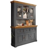 Lebenswert Buffet WZ-0133 (BxHxT: 149x214x42 cm) aus Kiefer massiv in grau mit 3 Schubladen und 5 Türen grau