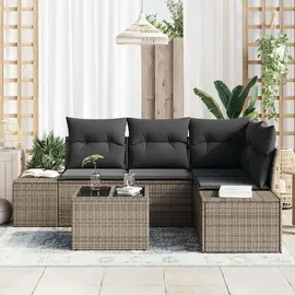 vidaXL Gartensofa-Set mit Speicher grau