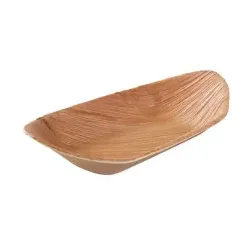 Greenbox Palmware® Schiffchen aus Palmblatt, 20 cm, Moderne Schalen aus Palmblatt für Fingerfood und Foodtrucks, 1 Karton = 8 Packungen à 25 Stück