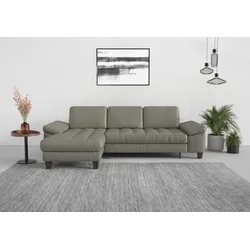 Ecksofa SIT & MORE "Westham L-Form", grau, B:275cm H:88cm T:172cm, 100% Polyester, Sofas, Recamiere, mit oder ohne Bettfunktion, Bettkasten, Füße wengefarben