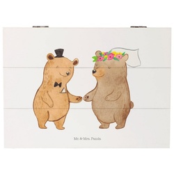 Mr. & Mrs. Panda Dekokiste Bären Heirat – Weiß – Geschenk, Schatzkiste, Brautpaar, Hochzeitsfeie (1 St) weiß