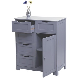 Kommode MCW-B65, Schubladenschrank Schrank, 5 Schubladen und 1 Tür 80x70x35cm ~ grau