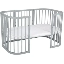 Waldin 7-in-1 Kinderbett mit Matratze, Grau - Grau