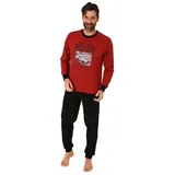 normann Schlafanzug Bündchen rot 50