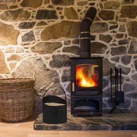 Relaxdays Aschekasten 3er Set Ø 21, 25 & 30 cm Metall schwarz