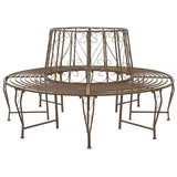 vidaXL Baumbank Ø 160 x 89 cm Antikbraun