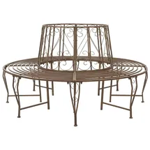 vidaXL Baumbank Ø 160 x 89 cm Antikbraun