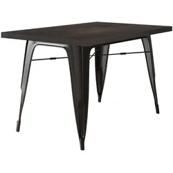 Tolix Tisch | Schwarz | B:T:H 120 x 70 x 78 cm | Industrie Tisch, Retrotisch, Industrial Tisch