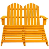 vidaXL 2-Sitzer Adirondack Gartenbank mit Fußstütze 119,5 x 147,5 x 89,5 cm orange 315918