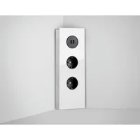 THEBO Mehrfachsteckdose 2-fach USB A Edelstahl/Glas Weiß