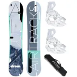 Airtracks Damen Snowboard Set Drom Lady Rocker 150 - Snowboard Bindung Master W M - SB Bag
