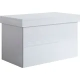 Muebles Bonitos - Schuhschrank Sitzbank Schuhbank 1 Schublade Bettbank Sitzkommode Schlafzimmer Schuhbox 75x44x46cm Modell Dorian Weiss Glanz