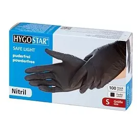 Hygostar unisex Einmalhandschuhe SAFE LIGHT schwarz Größe S 100 St.