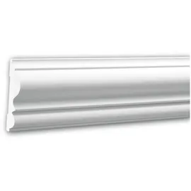 Profhome 151303F Flexible Wand- und Friesleiste Stuckleiste Zierleiste 2 m 200 cm x 1,9 cm x 8,2 cm Weiß