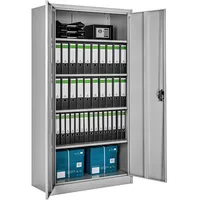 Tectake tectake® Aktenschrank, aus pulverbeschichtetem Stahl, 4 höhenverstellbare Einlegeböden, 180 x 80 x 40 cm