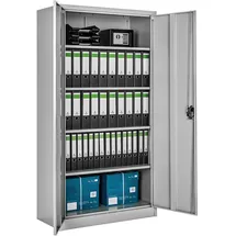 Tectake tectake® Aktenschrank, aus pulverbeschichtetem Stahl, 4 höhenverstellbare Einlegeböden, 180 x 80 x 40 cm
