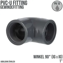 PROFEC - Winkel 90° pvc-u Innengewinde x Innengewinde 1 Zoll, 10 bar,