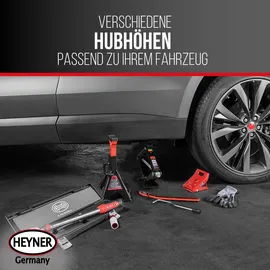 Heyner HEYNER® Scherenwagenheber, Wagenheber mit Kurbel und Gummiauflage, 0,8t für Anhänger/PKW - mit Tasche