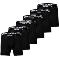 Nike Herren Boxer Shorts, 6er Pack - Boxers, Cotton Stretch, einfarbig Schwarz S