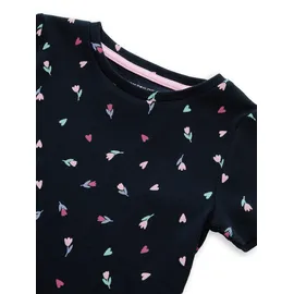 Tom Tailor Kurzarmshirt TOM TAILOR, Mädchen, Gr. 128/134, dunkelblau tulip, Jersey, Obermaterial: 93% Baumwolle, 7% Elasthan, bedruckt, normal hüftbedeckend, Rundhals, Shirts, mit Tulpen/Blumen-Print