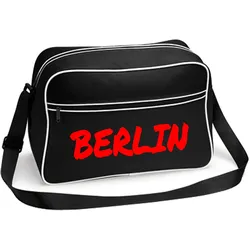 multifanshop Retrotasche - Berlin rot - Textmarker - Druck rot - Tasche
