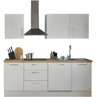 BASIC by Balculina Küchenzeile »Turin«, Breite 220 cm, ohne E-Geräte, mit Soft-Close-Funktion weiß