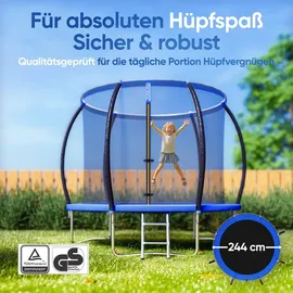 monzana Trampolin 244 x 305 cm inkl. Sicherheitsnetz und Leiter Schwarz