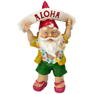 Figuren Shop GmbH Gartenzwerg Gartenzwerg Figur - Aloha - lustige Gartenfigur Garten Dekoration Deko
