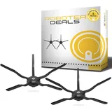 Roboter-Deals Seitenbürsten, Ersatzbürsten 5-Arm schwarz für Roborock (2 Stück) Q7 Max u. Q7 Max Plus Staubsaugroboter