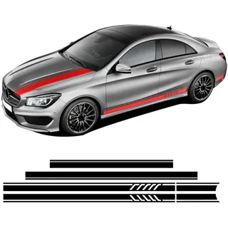 Edition AMG Seitenstreifen Rockaufkleber Motorhaube Dach Kofferraum Aufkleber, für Mercedes B=ENZ CLA Klasse W117 C117 X117 C118 X118 CLA45 35