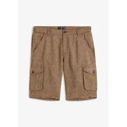 bonprix Leinen - Cargo-Bermuda, braun, 56, Leinen