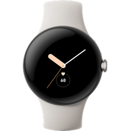 Google Pixel Watch LTE polished silver Sportarmband chalk