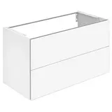 Keuco X-Line Waschtisch-Unterschrank 33173300000 Dekor weiß matt, Glas weiß klar, 100x60,5x49cm, 2 Frontauszüge