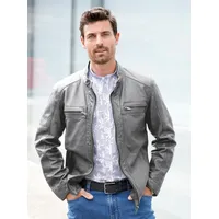 Witt Weiden Leder-Jacke in steingrau | Gr.: 56