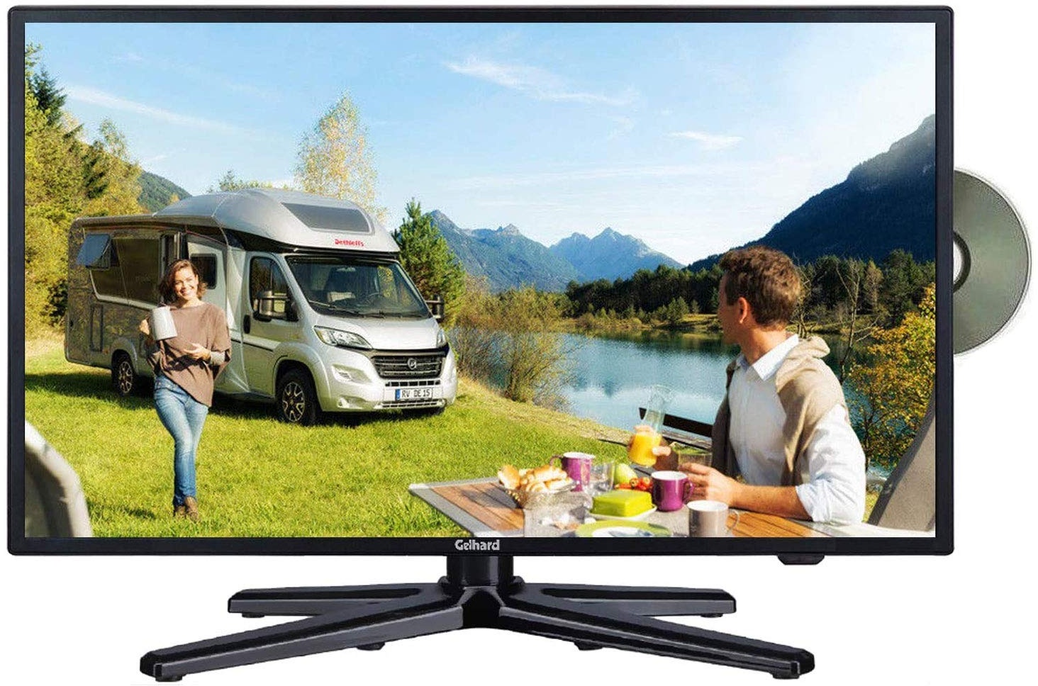 Gelhard GTV1982PBT LED Fernseher 19 Zoll TV DVD DVB-S/S2/T/T2/C 230/12/ 24 Volt