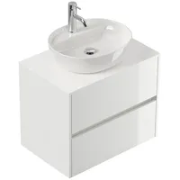 Magnolia home Badmöbel Taifun 70cm mit ovalem Aufsatzwaschbecken weiß
