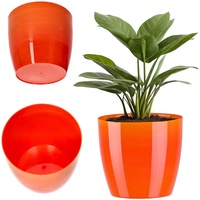 Kadax Blumentopf, Pflanzkübel, Blumenkübel aus Kunststoff, 16 cm, Orange