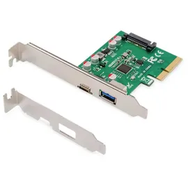 Digitus PCIe Karte, USB 3.1 Gen 2 Controllerkarte USB-A, USB-C & 1x Typ-A) - 10 Gbit/s - Chipsatz ASM1142