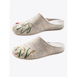 Hausschuh THIES, Damen, Gr. 42, bunt (grau, bunt), Polyester, Wolle, modisch, Schuhe