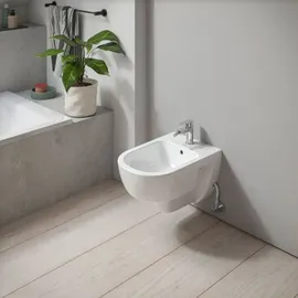 Duravit D-Code Wandbidet, mit Hahnloch, mit Überlauf, 370x540x340mm, Weiß Hochglanz, 2723150000